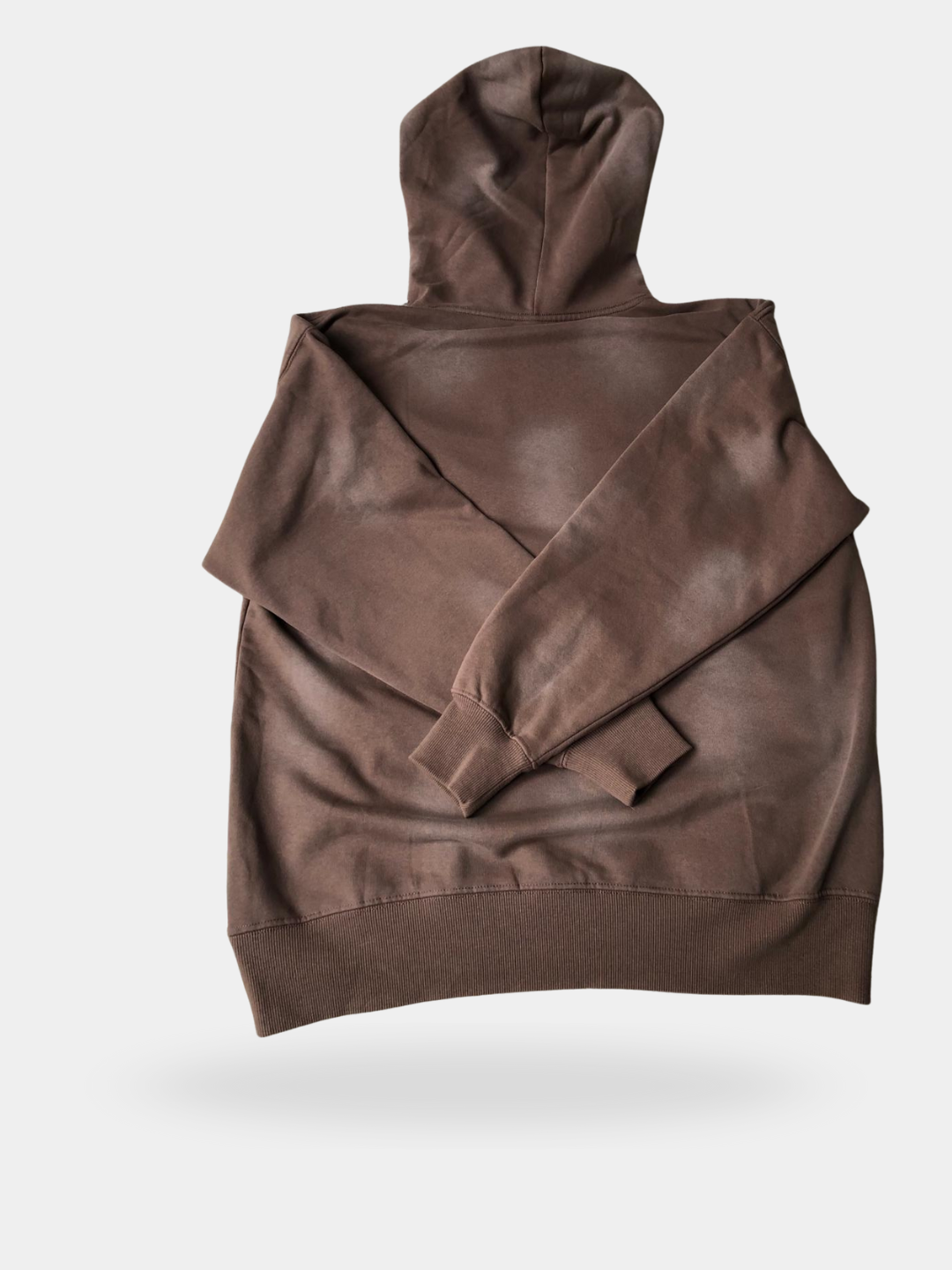 Brązowa bluza cieniowana z dużym kapturem vintage Y2K - widok z przodu