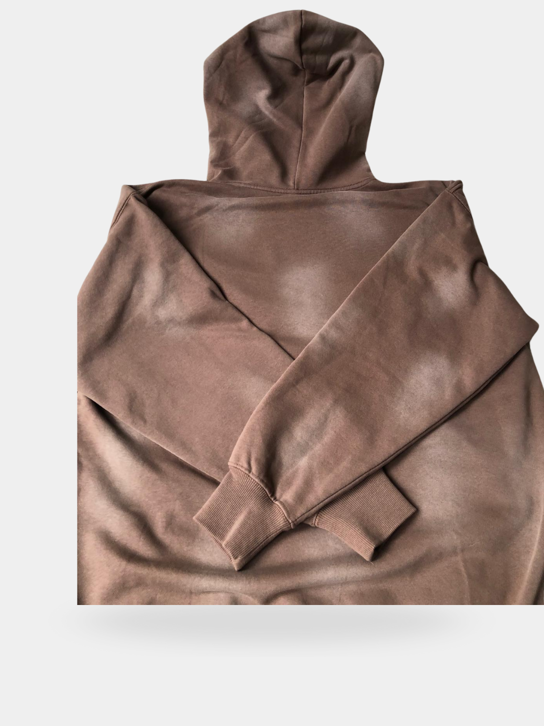 Brązowa bluza cieniowana z dużym kapturem vintage Y2K - widok z przodu