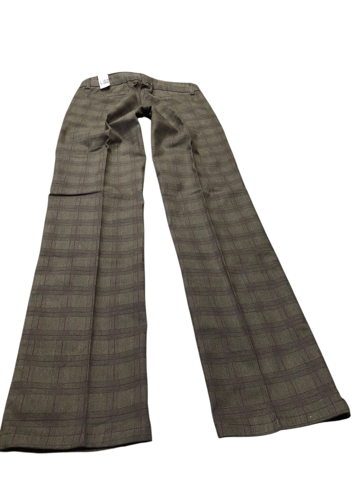 Brązowe bawełniane elegancko sportowe spodnie na kant z niskim stanem Y2K.